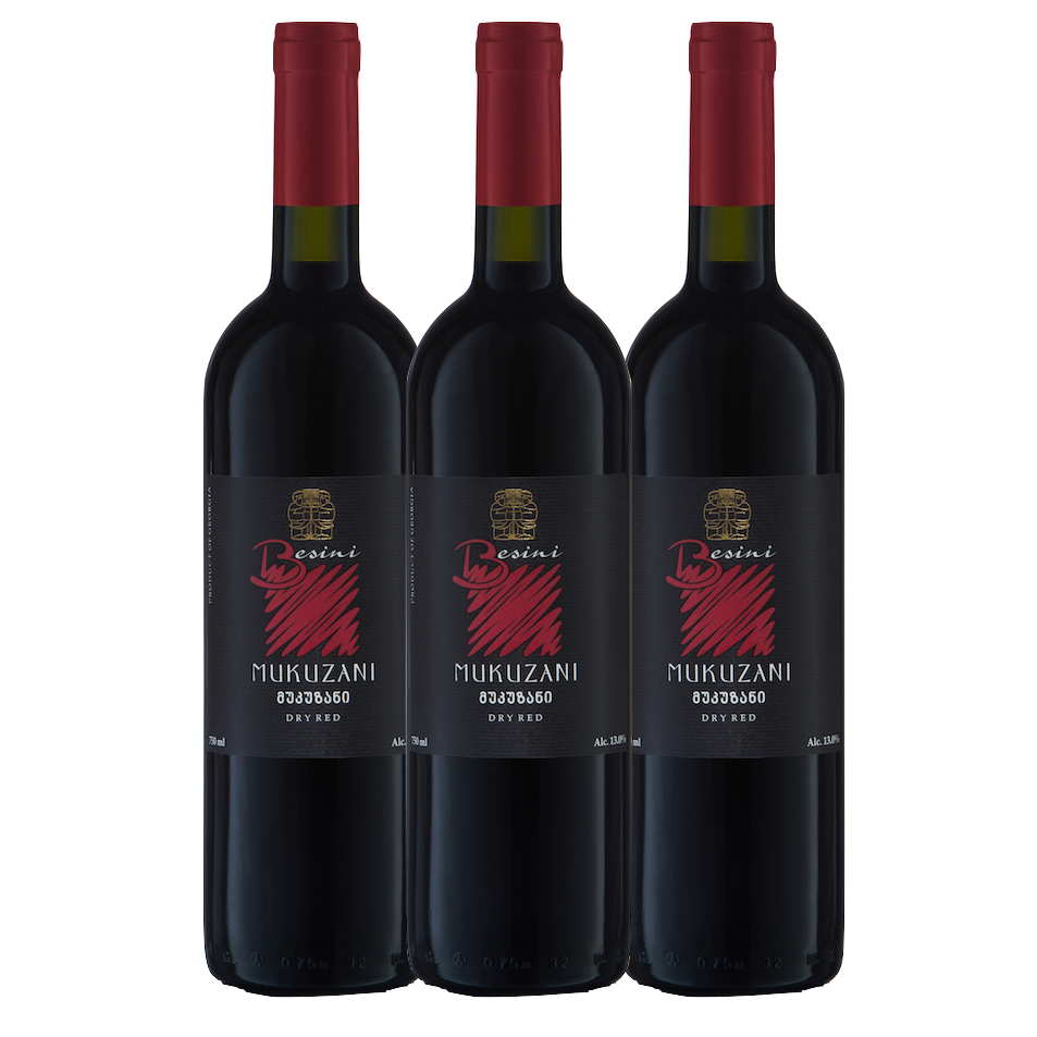 3 Pack Mukuzani 2015 Dry Red, Besini