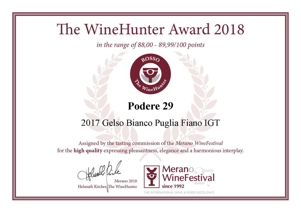Gelso Bianco 2 Pack, Podere 29 Organic, Puglia - The Simple Wine