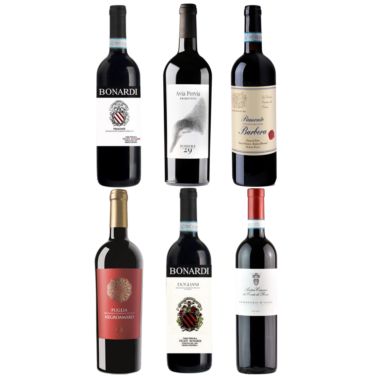 6 Clean Italian Reds – Organic, Low Sulfite, Ships Free