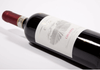Wine bottle with a label on a white background
