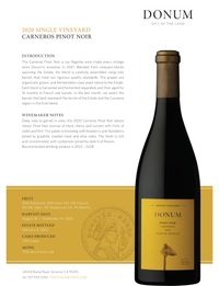 2020 DONUM Carneros Estate Pinot Noir Napa Valley