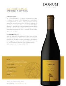 3 PACK 25% OFF 2020 DONUM Carneros Estate Pinot Noir Napa Valley