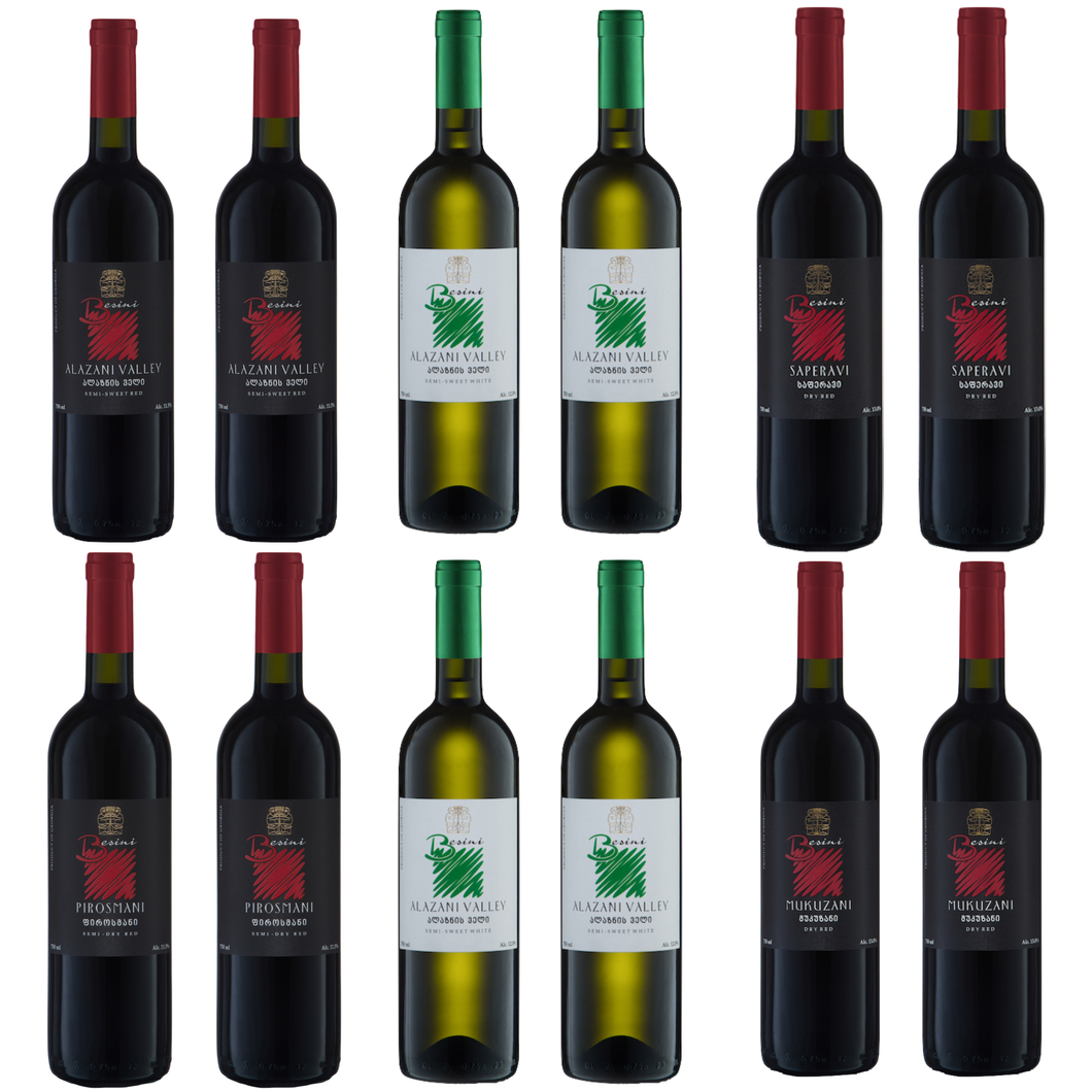 Georgian Wine Case Special - FREE Shipping - 12 btls