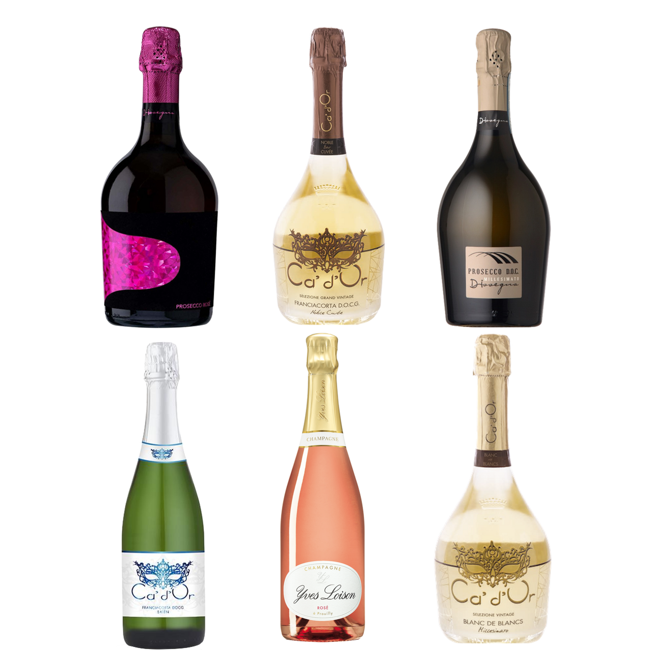 Luxury Sparkling Sampler, 6 Bottles - The Simple Wine