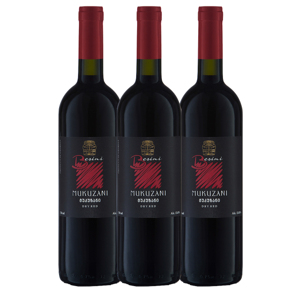 3 Pack Mukuzani  Dry Red, Georgia Republic