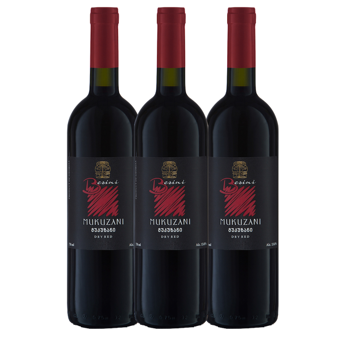 3 Pack Mukuzani 2015 Dry Red, Besini