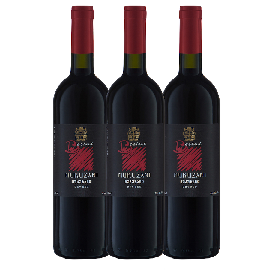 3 Pack Mukuzani 2015 Dry Red, Besini
