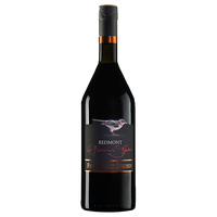 Redmont wine bottle with a black label on a white background