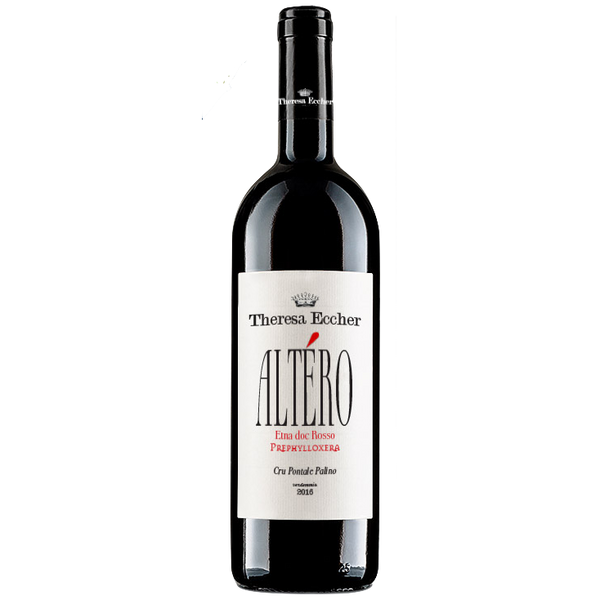 Wine bottle with 'Theresa Echler Altero' label on a white background