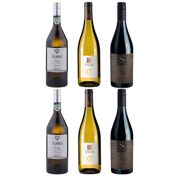 Sauvignon Blanc 6-Pack with two bottles each from Tiare, Domaine des Athénées Sigma, and S Sauvignon
