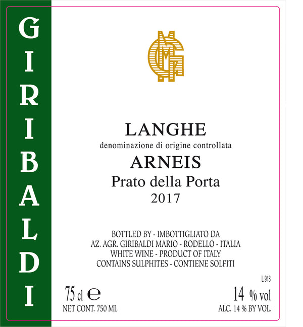 Langhe Arneis DOC Bianco 2017 , Giribaldi Organic, Piemonte - The Simple Wine