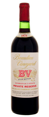 1978 Beaulieu Vineyard Cabernet Sauvignon Private Reserve Georges De Latour