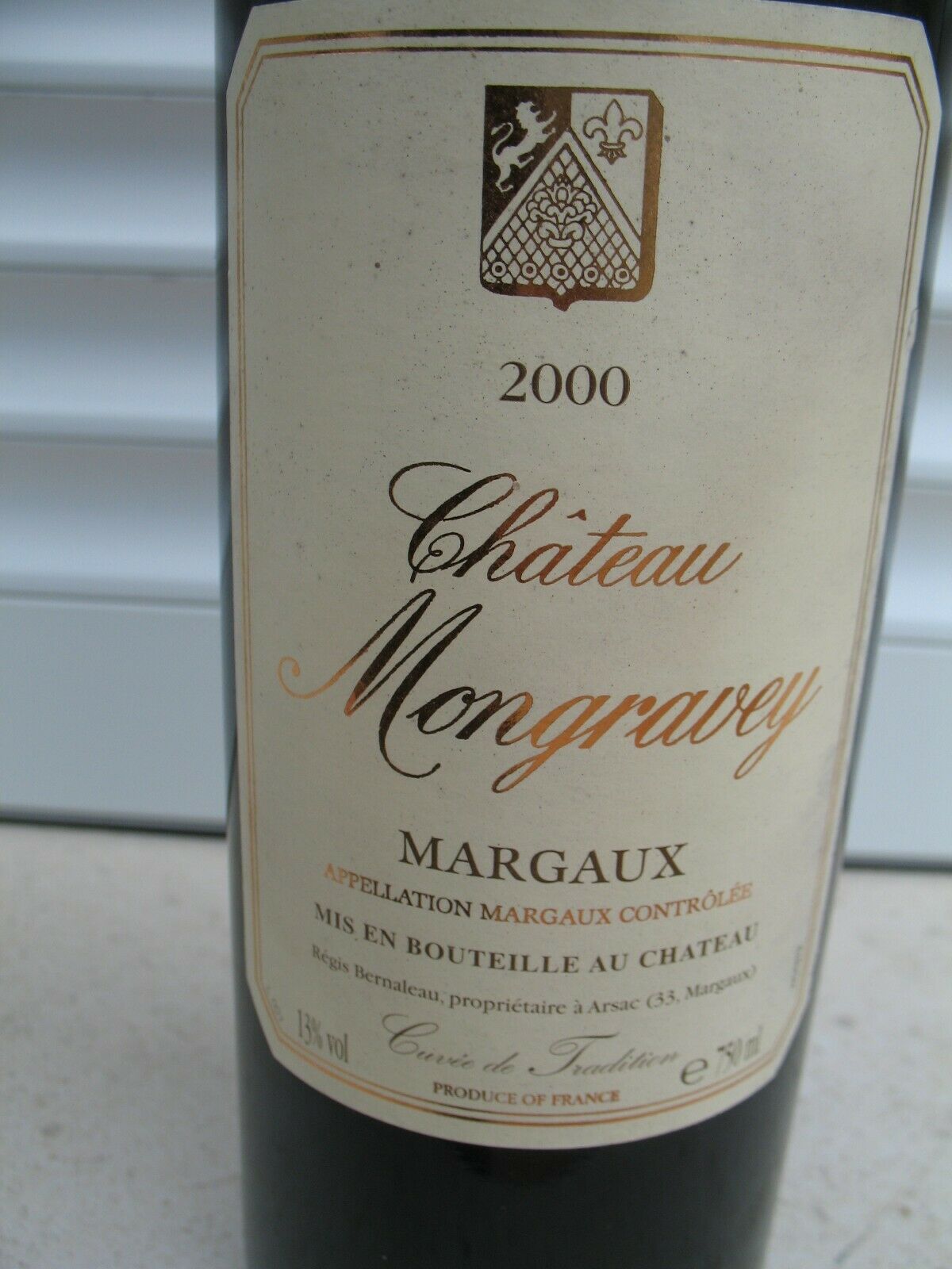 Chateau Mongravey Margaux 2000, Regis Bernaleau Medaille D'or Winner in 2002