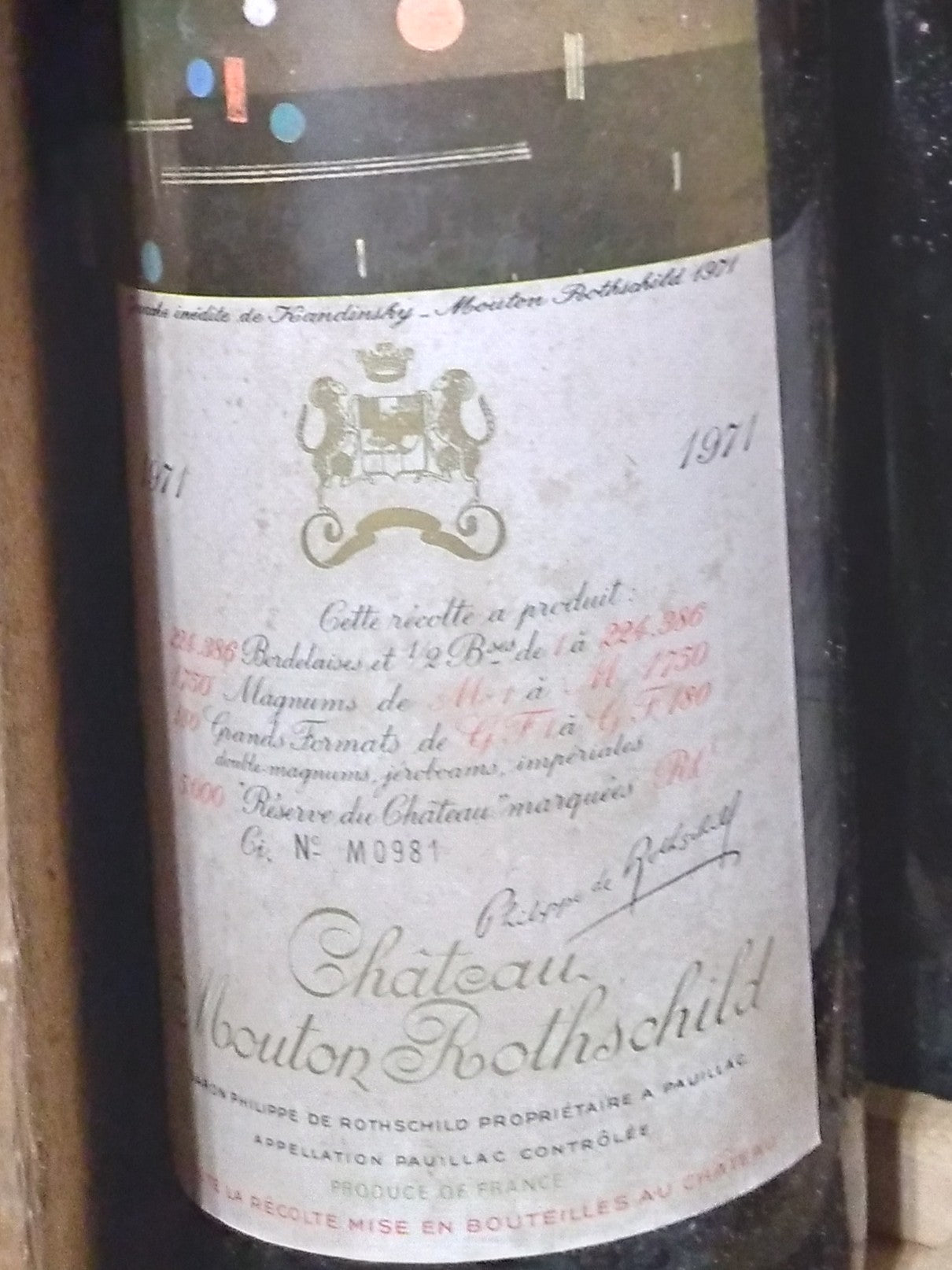 Chateau Mouton Rothschild 1971 0.75L, Pauillac