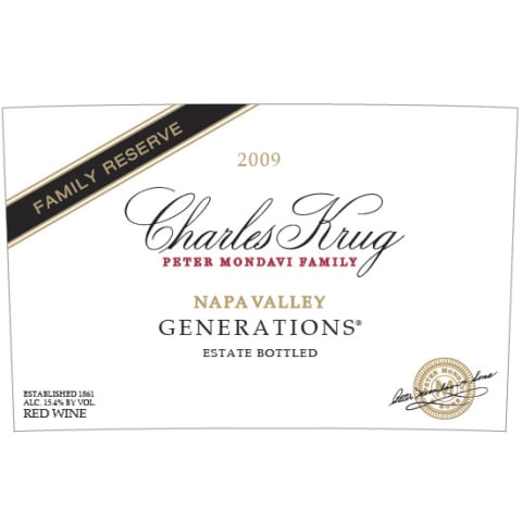 2009 Charles Krug FAMILY RESERVE GENERATIONS Cabernet Napa Valley