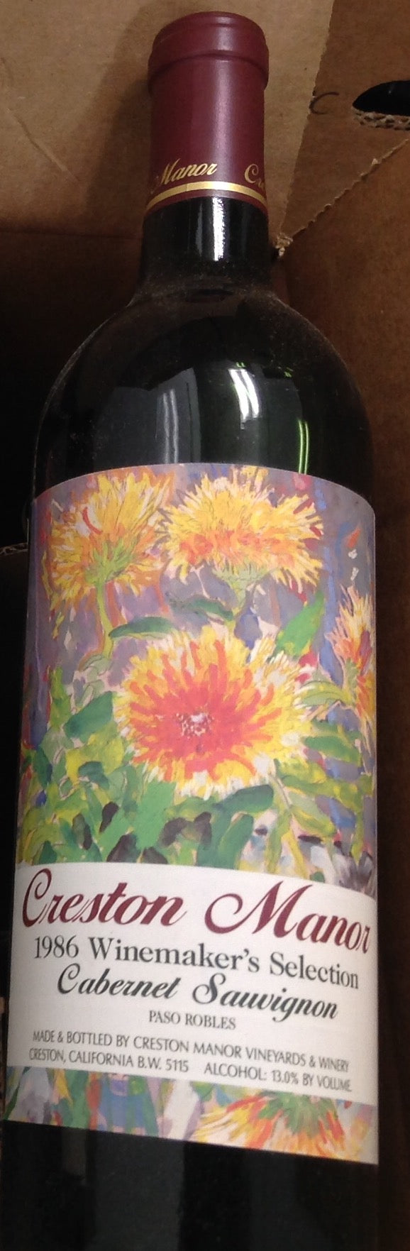 Creston Manor Winemaker's Selection Cab Sauv 1986, Paso Robles - The Simple Wine