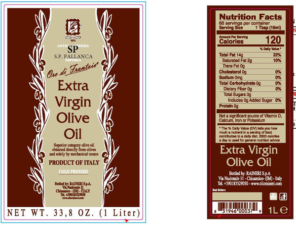 Olive Oil S.P. PALLANCA , Organic , Liguria, Italy 1L