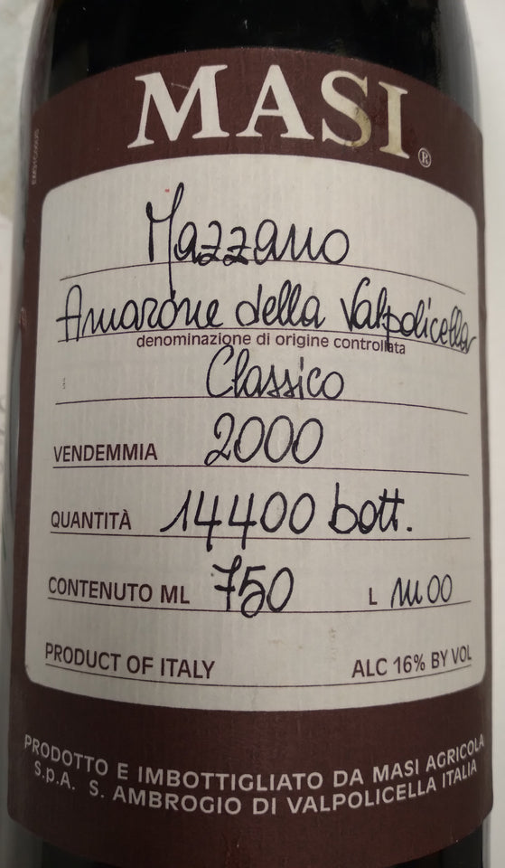 2000 Masi Mazzano, Amarone della Valpolicella Classico DOCG
