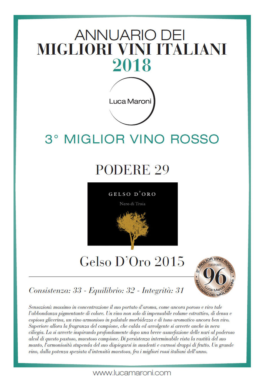 Gelso D'Oro 2018, (Italian Caymus), Podere29 Organic, Puglia - The Simple Wine